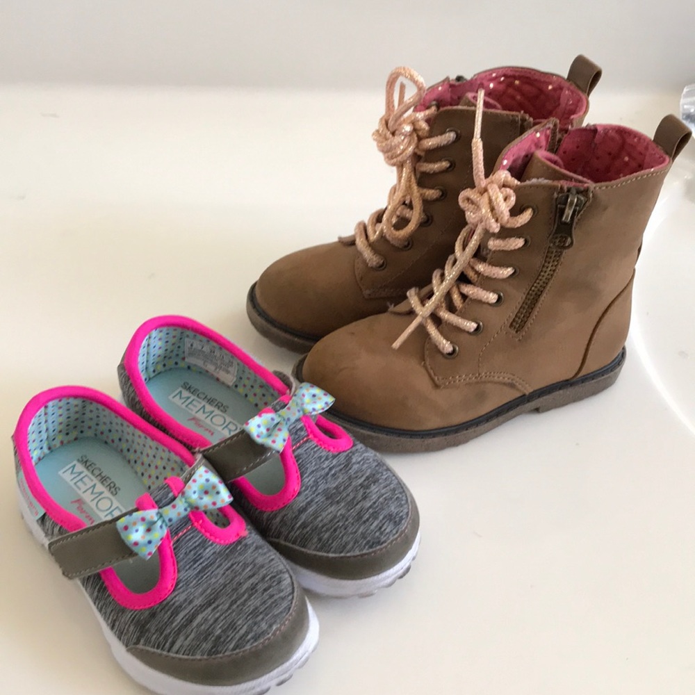 cat and Jack Boots and Sketchers Memory Foam Shoes